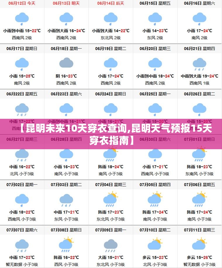 【昆明未来10天穿衣查询,昆明天气预报15天穿衣指南】
