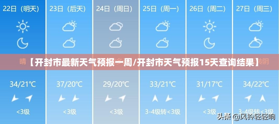 【开封市最新天气预报一周/开封市天气预报15天查询结果】