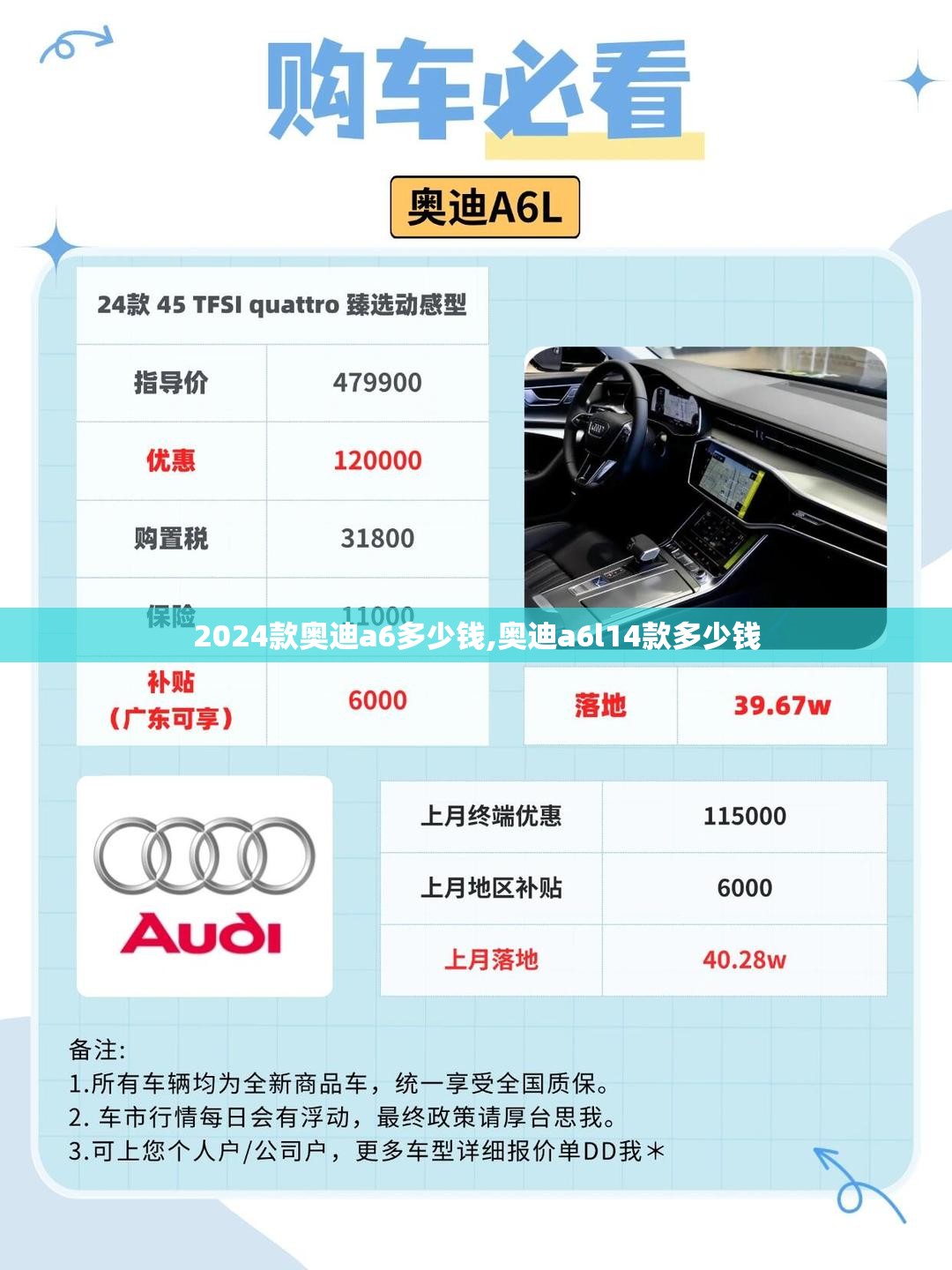 2024款奥迪a6多少钱,奥迪a6l14款多少钱