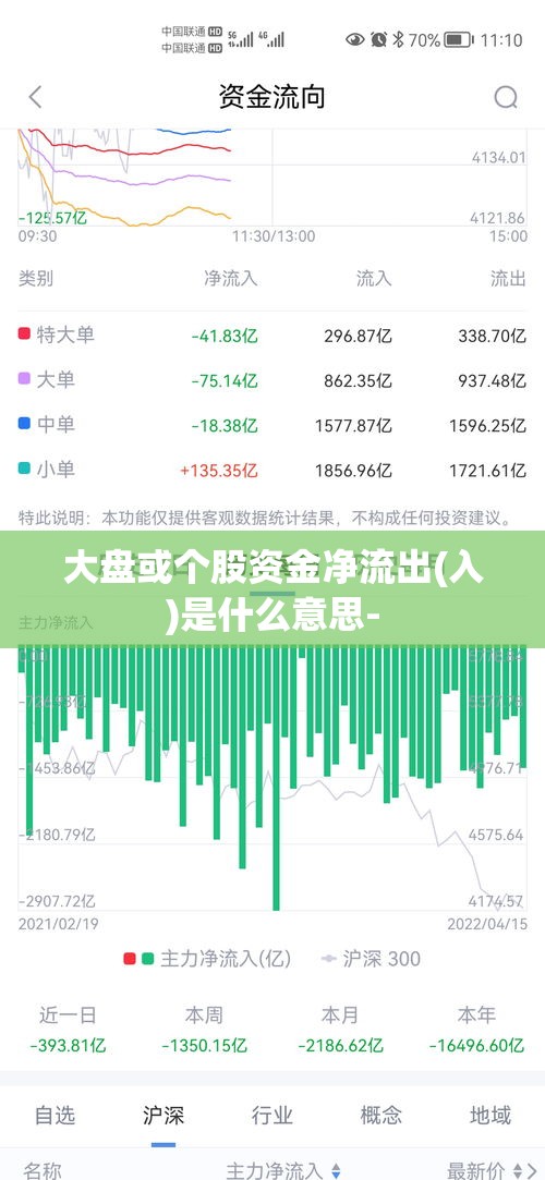 大盘或个股资金净流出(入)是什么意思-