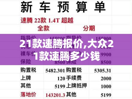 21款速腾报价,大众21款速腾多少钱