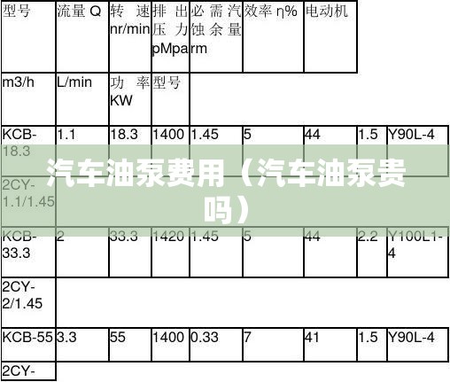 汽车油泵费用（汽车油泵贵吗）