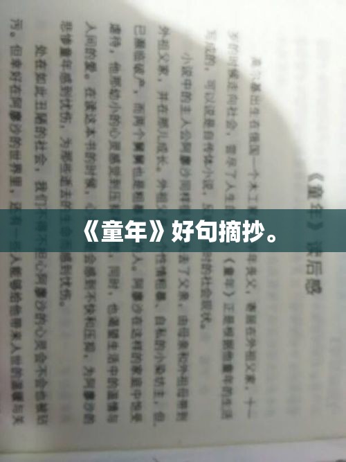 《童年》好句摘抄。