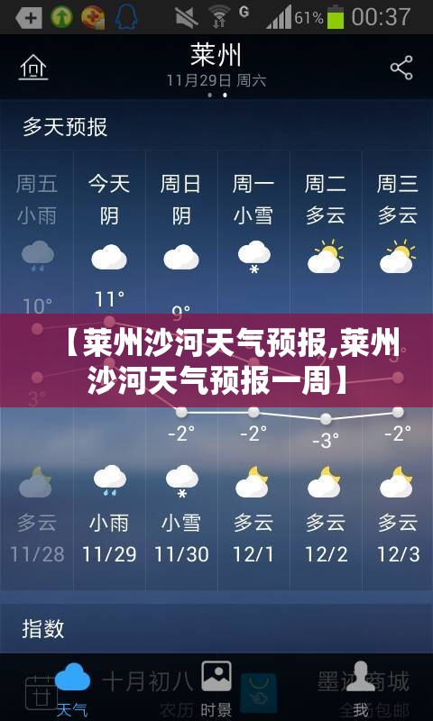 【莱州沙河天气预报,莱州沙河天气预报一周】