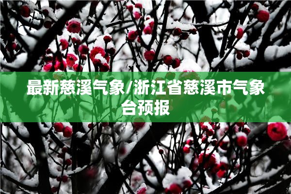 最新慈溪气象/浙江省慈溪市气象台预报