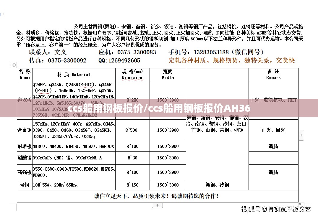 ccs船用钢板报价/ccs船用钢板报价AH36