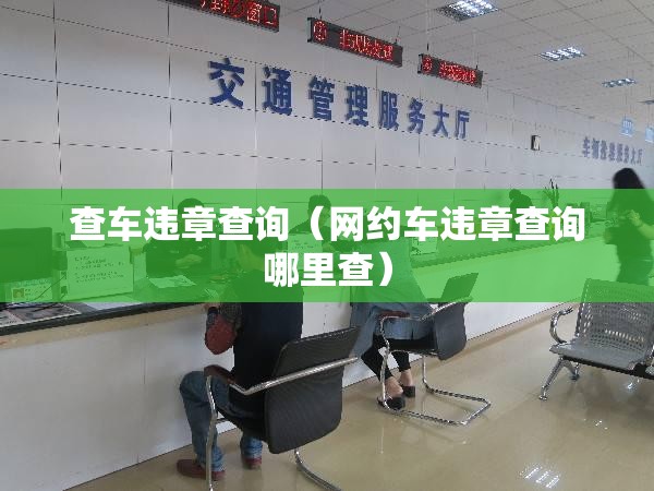 查车违章查询(网约车违章查询哪里查) 查车违章查询(网约车违章查询哪里查)