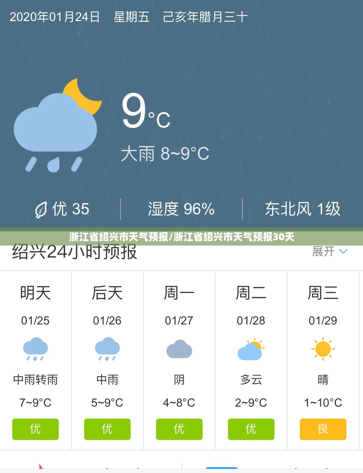 浙江省绍兴市天气预报/浙江省绍兴市天气预报30天