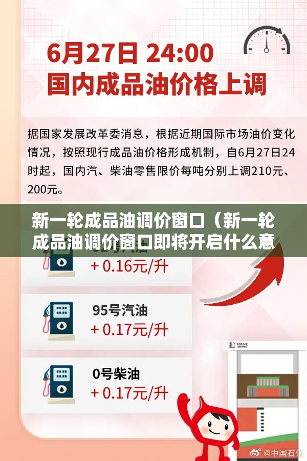 新一轮成品油调价窗口（新一轮成品油调价窗口即将开启什么意思）