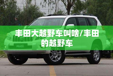 丰田大越野车叫啥/丰田的越野车