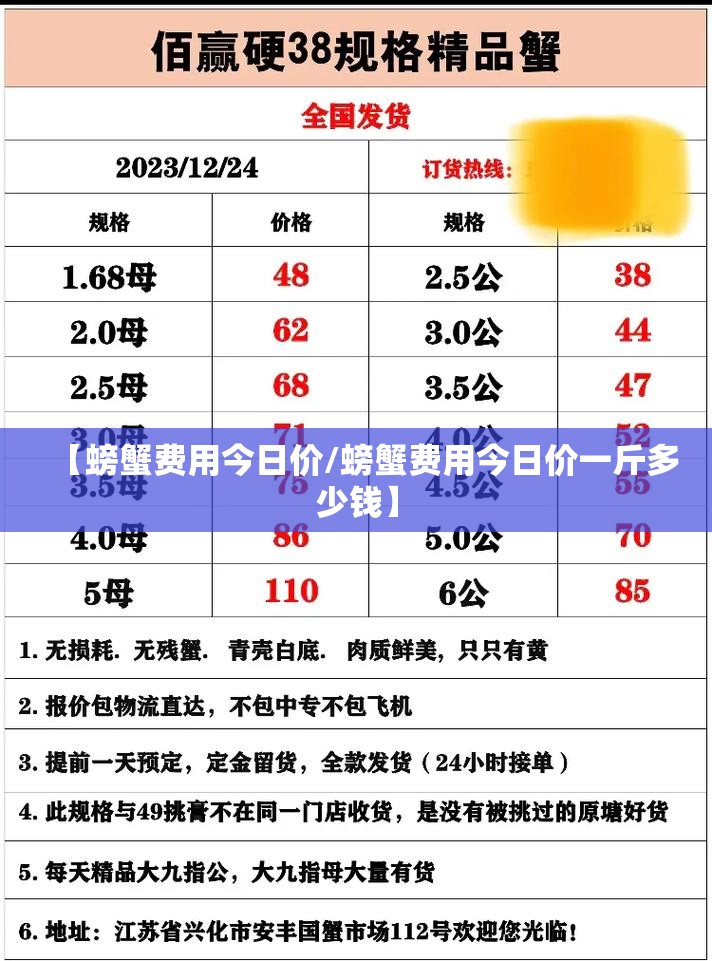 【螃蟹费用今日价/螃蟹费用今日价一斤多少钱】
