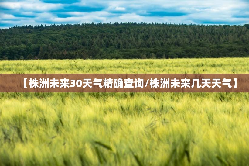 【株洲未来30天气精确查询/株洲未来几天天气】