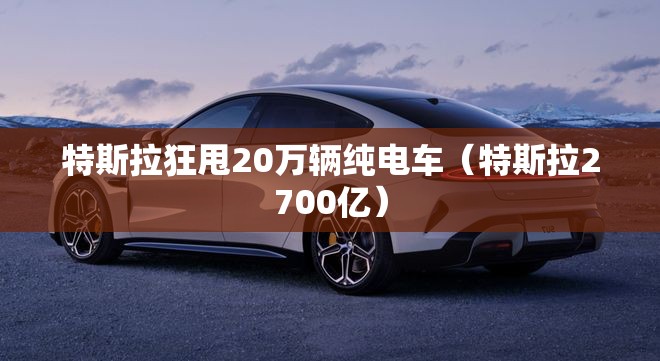 特斯拉狂甩20万辆纯电车（特斯拉2700亿）