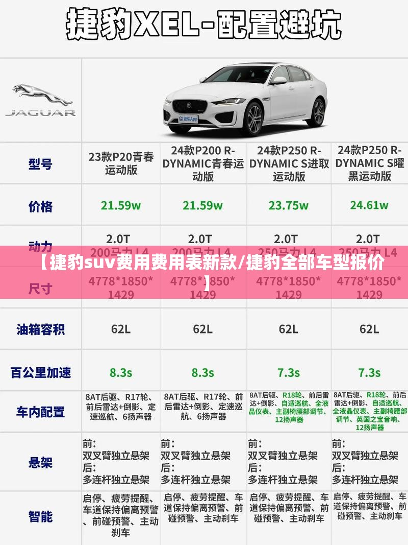 【捷豹suv费用费用表新款/捷豹全部车型报价】