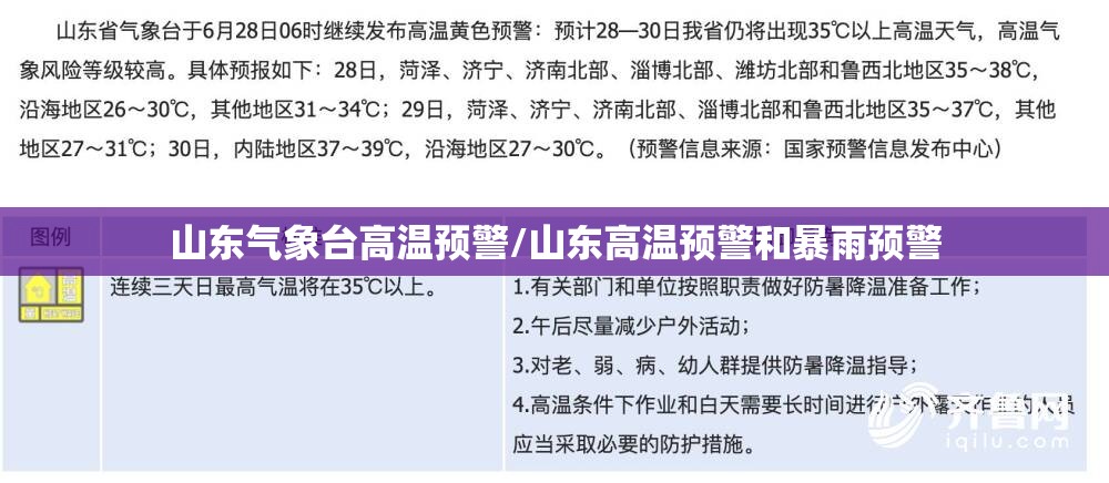山东气象台高温预警/山东高温预警和暴雨预警