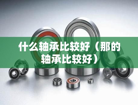 什么轴承比较好（那的轴承比较好）