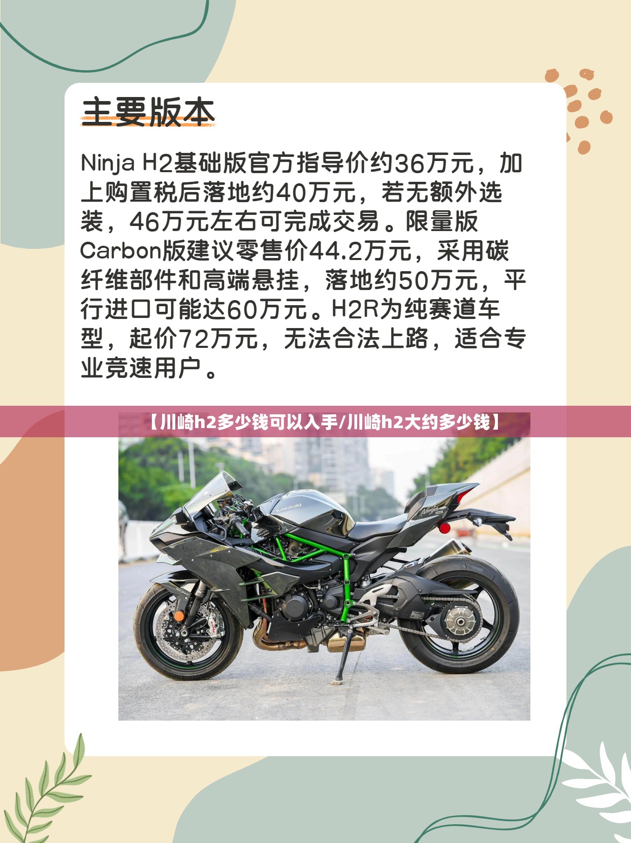 【川崎h2多少钱可以入手/川崎h2大约多少钱】
