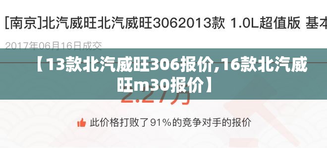 【13款北汽威旺306报价,16款北汽威旺m30报价】