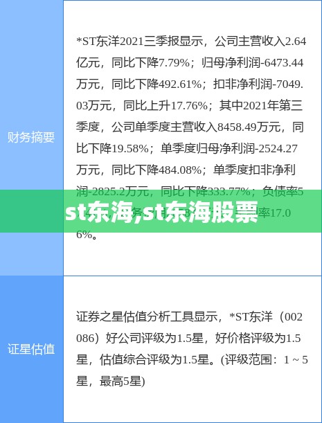 st东海,st东海股票