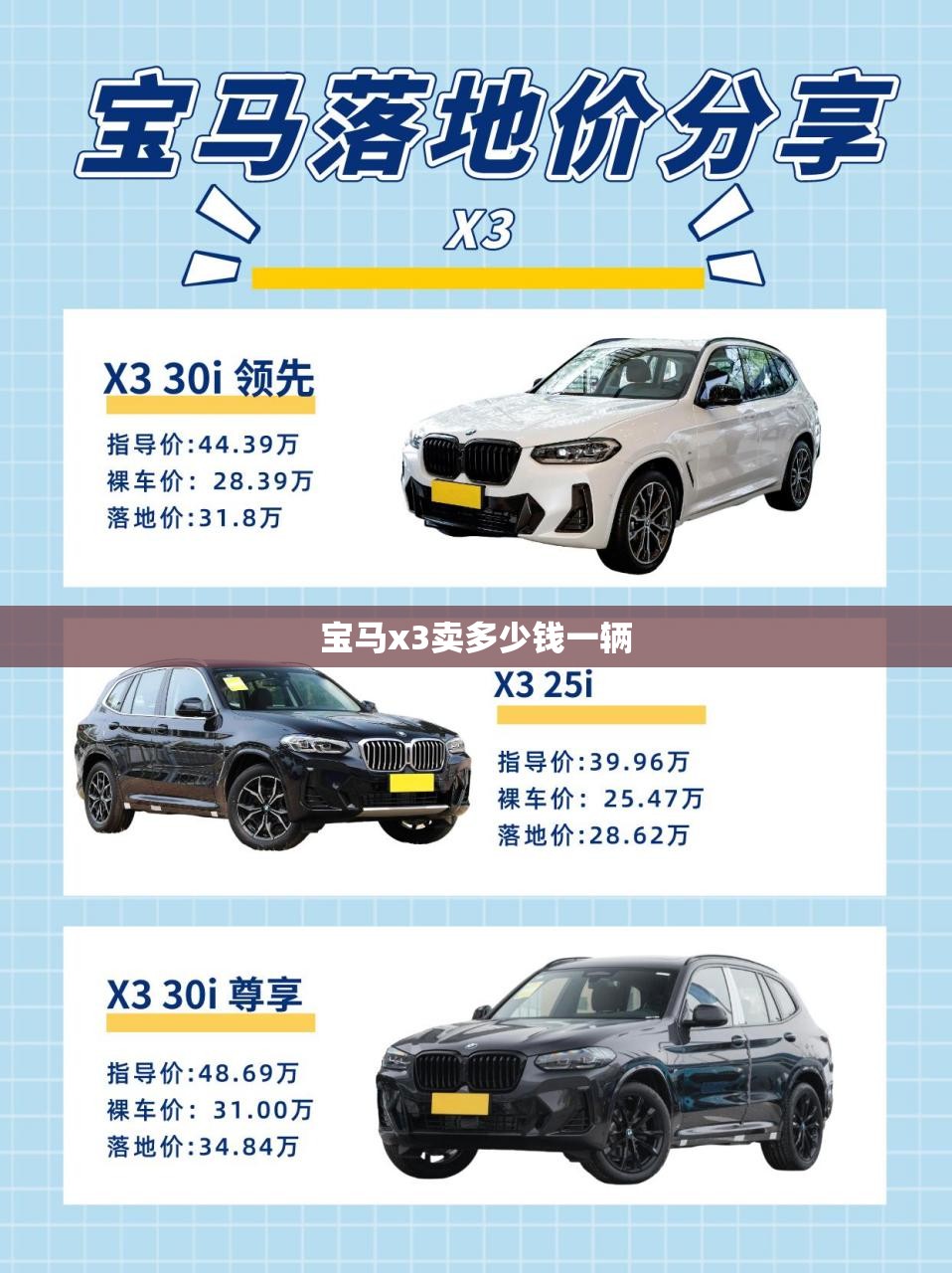 宝马x3卖多少钱一辆
