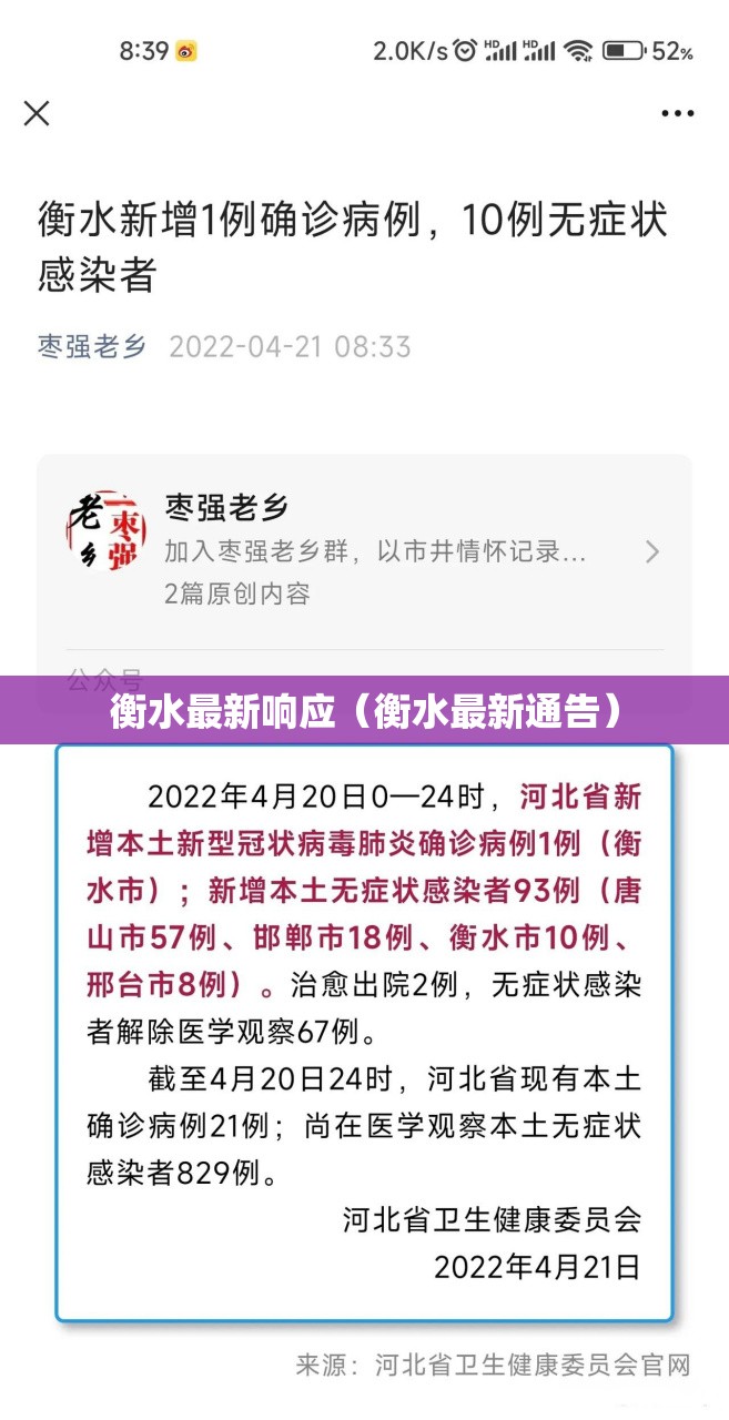 衡水最新响应（衡水最新通告）