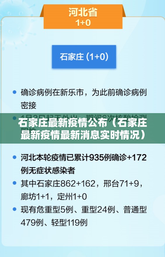 石家庄最新疫情公布（石家庄最新疫情最新消息实时情况）