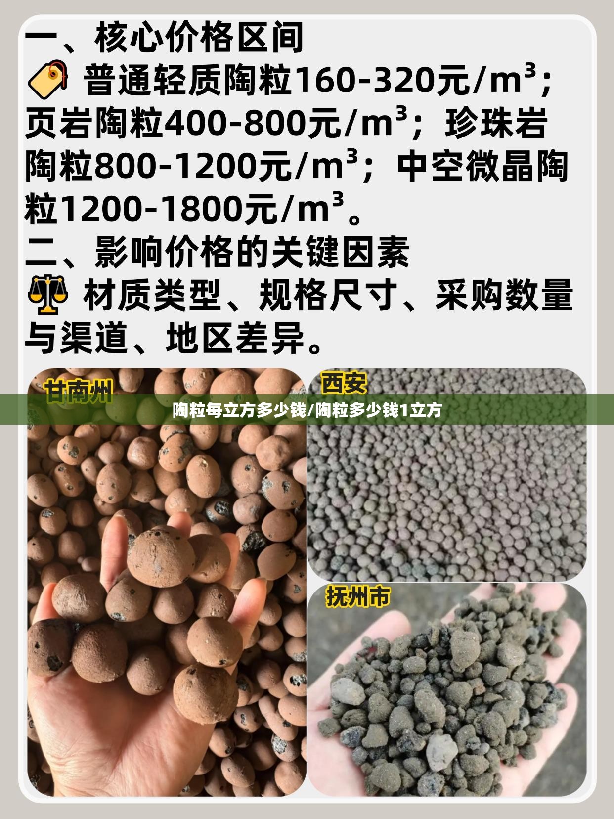 陶粒每立方多少钱/陶粒多少钱1立方