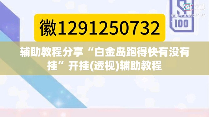 辅助教程分享“白金岛跑得快有没有挂”开挂(透视)辅助教程