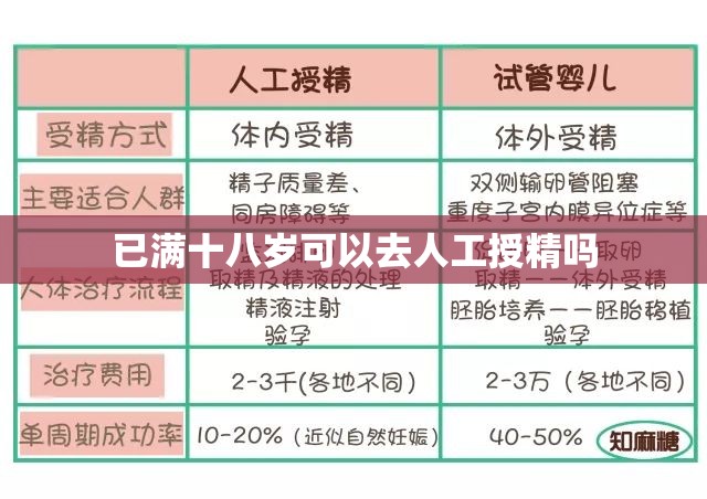 已满十八岁可以去人工授精吗,满十八岁可以做人流吗 已满十八岁可以去人工授精吗,满十八岁可以做人流吗