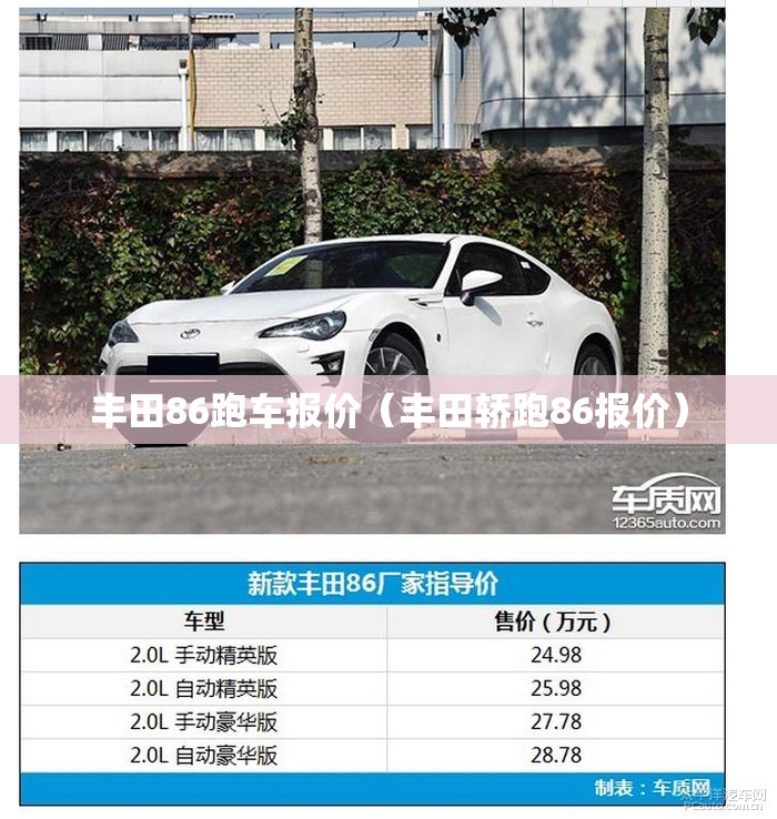 丰田86跑车报价(丰田轿跑86报价) 丰田86跑车报价(丰田轿跑86报价)