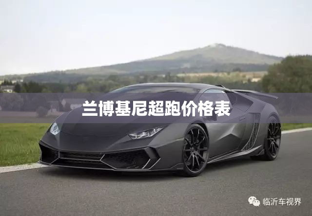 兰博基尼超跑费用表（兰博基尼超跑费用多少）