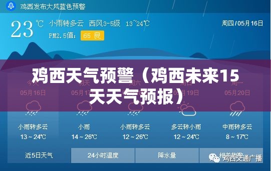 鸡西天气预警（鸡西未来15天天气预报）