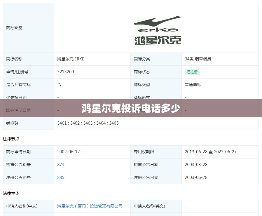 鸿星尔克投诉电话多少 鸿星尔克投诉电话多少