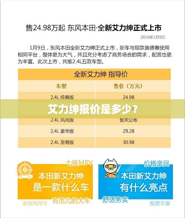 艾力绅报价是多少? 艾力绅报价是多少?