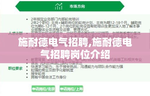 施耐德电气招聘,施耐德电气招聘岗位介绍