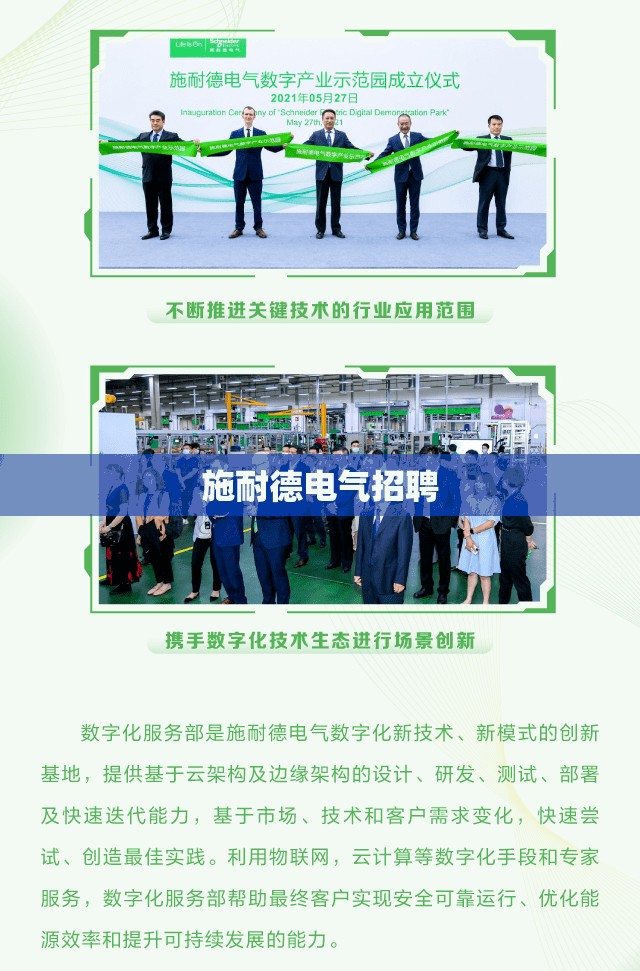 施耐德电气招聘,施耐德电气招聘岗位介绍