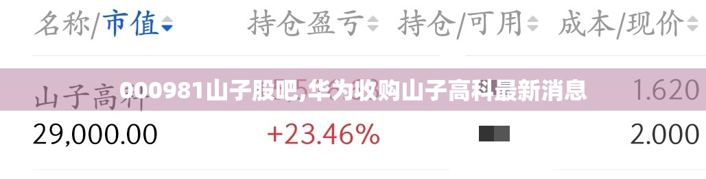 000981山子股吧,华为收购山子高科最新消息