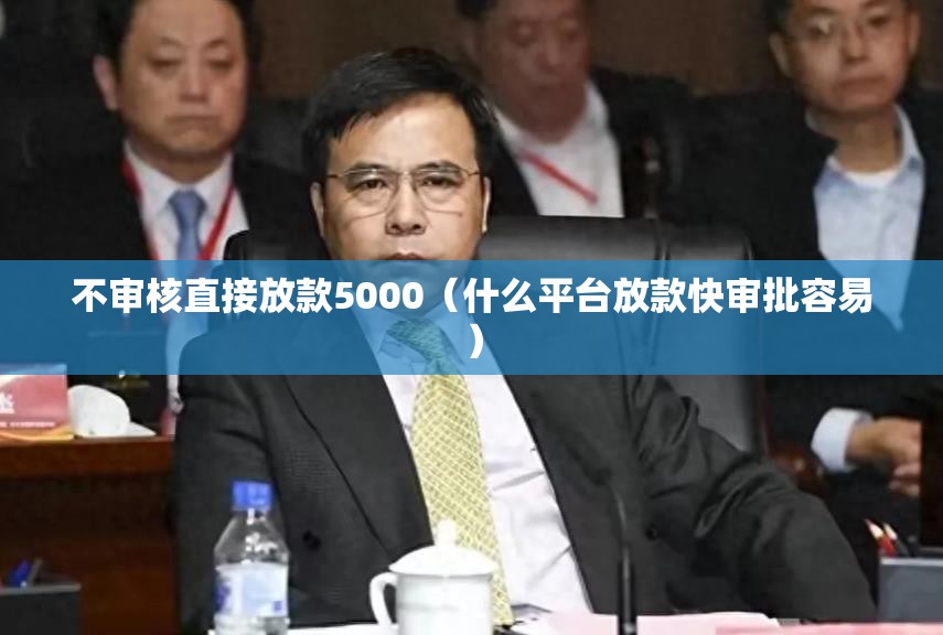 不审核直接放款5000（什么平台放款快审批容易）