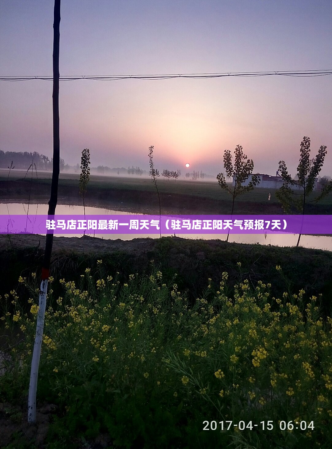 驻马店正阳最新一周天气（驻马店正阳天气预报7天）
