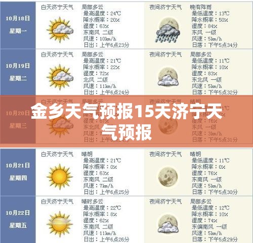 金乡天气预报15天济宁天气预报（济宁金乡天气预报30天查询）