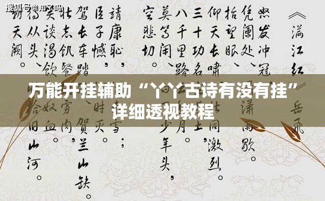 万能开挂辅助“丫丫古诗有没有挂”详细透视教程