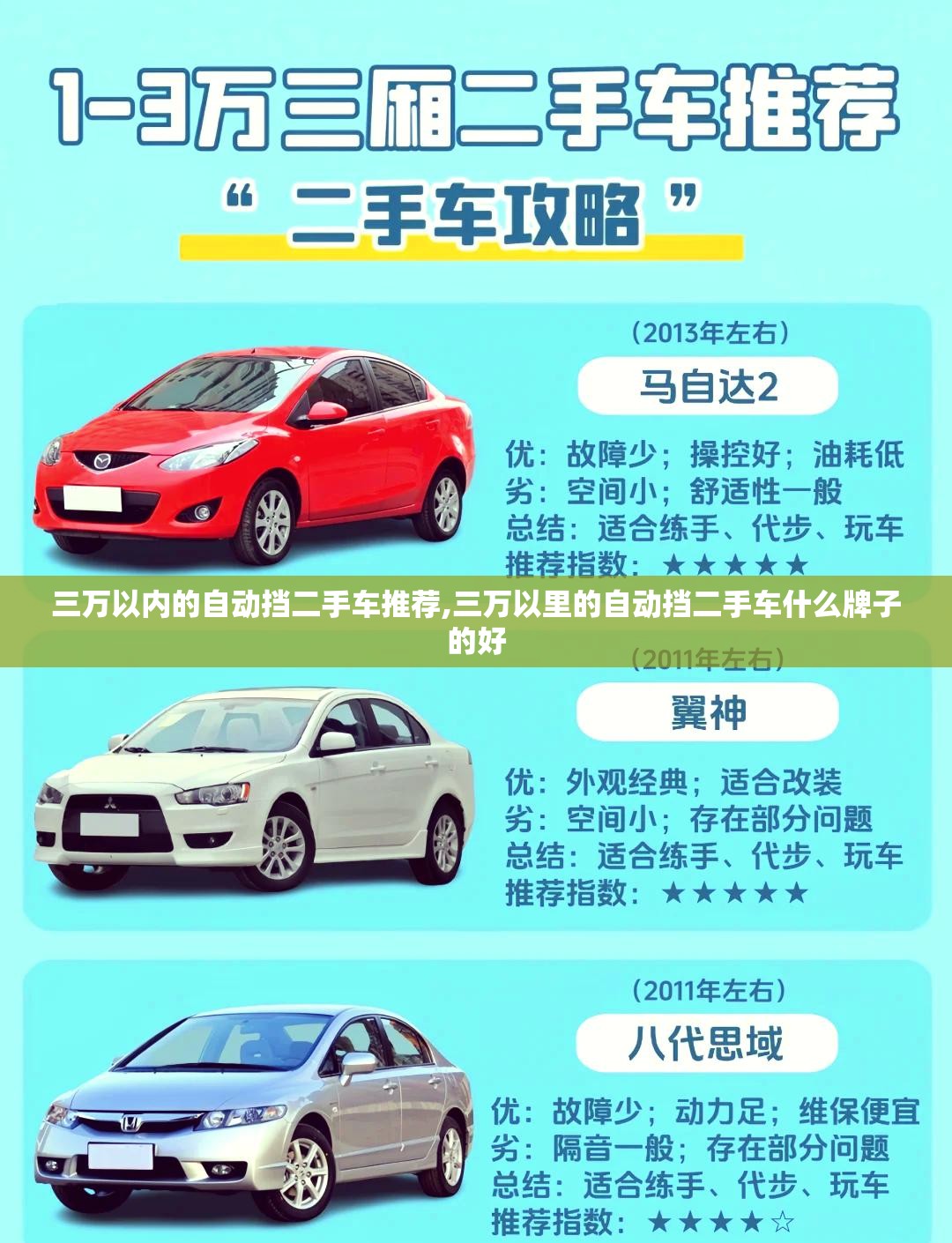 三万以内的自动挡二手车推荐,三万以里的自动挡二手车什么牌子的好