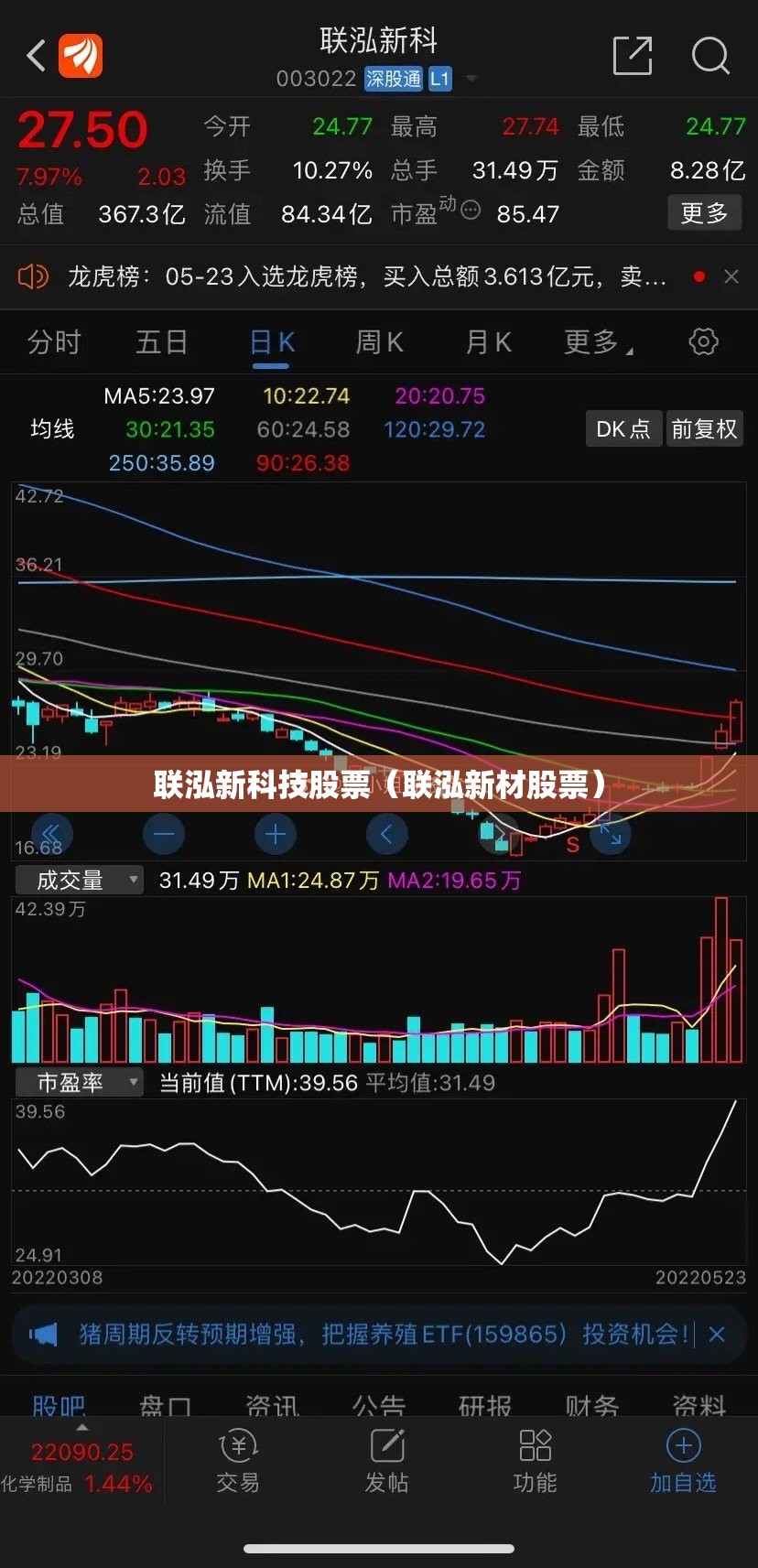 联泓新科技股票（联泓新材股票）