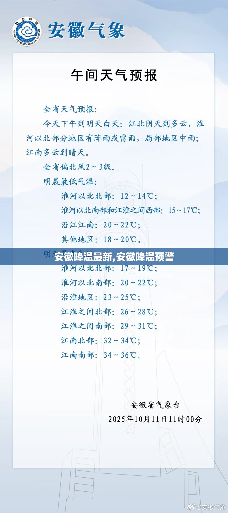 安徽降温最新,安徽降温预警