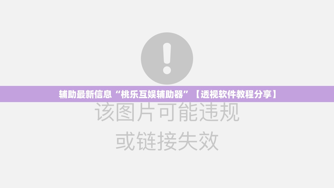 辅助最新信息“桃乐互娱辅助器”【透视软件教程分享】