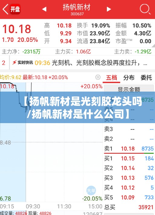【扬帆新材是光刻胶龙头吗/扬帆新材是什么公司】