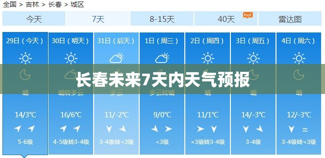 【长春未来7天内天气预报/长春未来7天内天气预报查询】