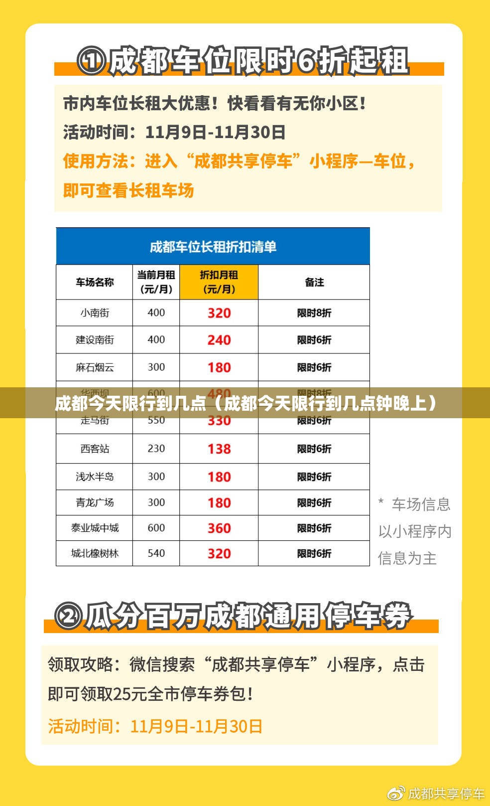 成都今天限行到几点（成都今天限行到几点钟晚上）