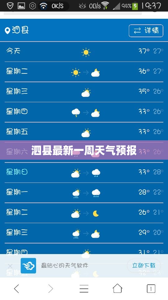 【泗县最新一周天气预报/泗县天气预报2345天气预报】