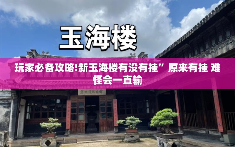 玩家必备攻略!新玉海楼有没有挂	”原来有挂 难怪会一直输